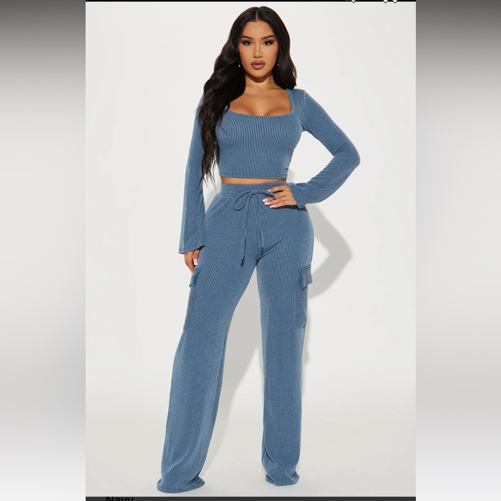Fashion Nova Ribbed Pant Set - Size XL